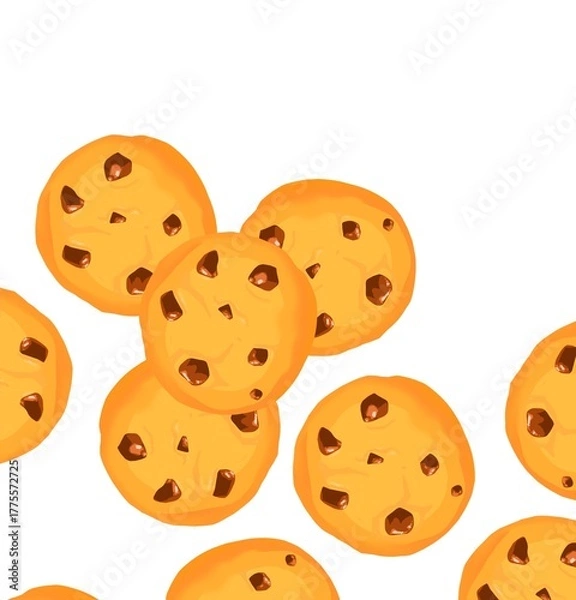 Obraz cookie pattern cute breakfast cartoon style illustration