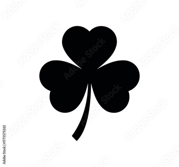 Obraz clover silhouette on white background. clover icon flat vector illustration design.  clover flat icon for apps and websites.