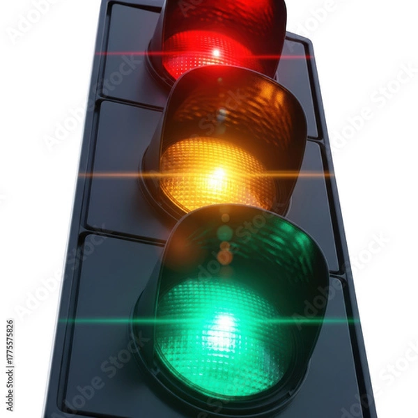 Obraz Traffic light isolated on transparent background
