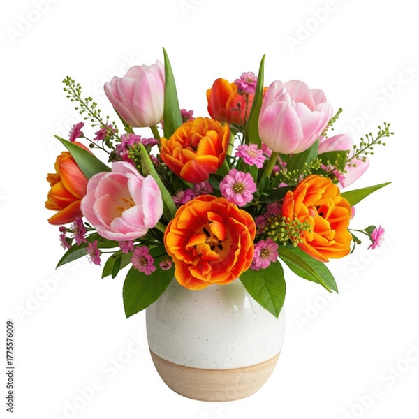 Obraz Tulip bouquet isolated on transparent background