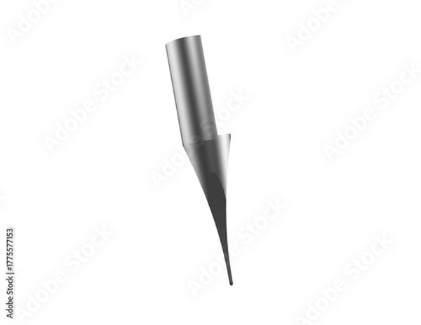 Fototapeta Precision Engineered Dental Implant Abutment Post: High-Resolution 3D Render of a Polished Silver Component for Restorative Dentistry Graphics, Isolated on a PNG Transparent HD Background.