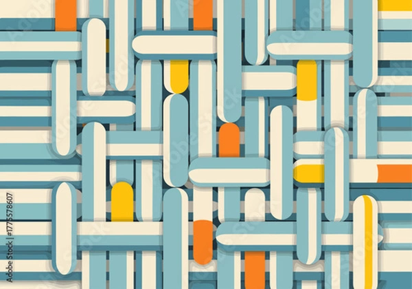 Fototapeta Abstract Woven Pattern Pastel Stripes Intertwined for Modern Design