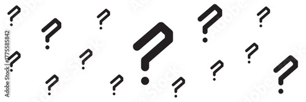 Fototapeta seamless question mark pattern with transparent background