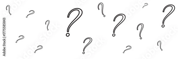 Fototapeta outline silhouette question mark seamless pattern