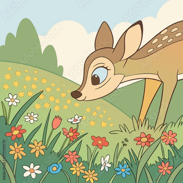 Obraz fox and flowers