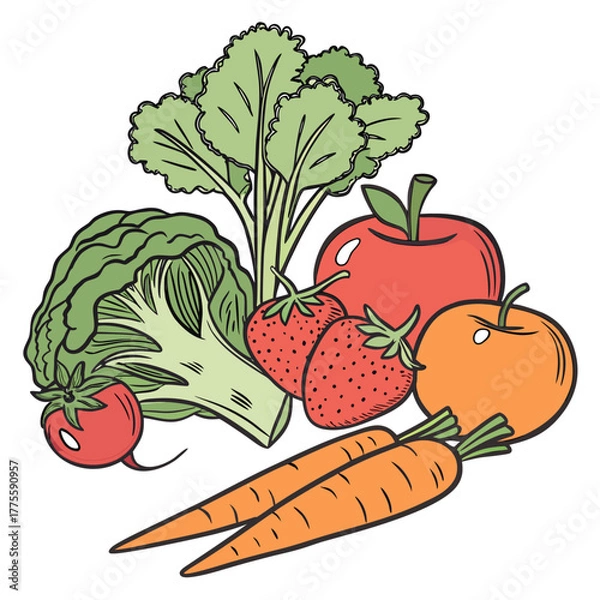 Obraz vegetables and fruits