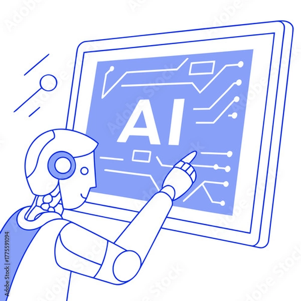 Obraz hand drawing a diagram