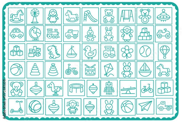 Obraz Doodle icon set for web design and business illustration vector outline