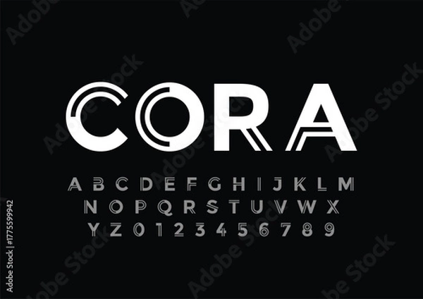 Fototapeta Sports Modern Font. Sans Serif Font. Regular Uppercase Lowercase Typography urban style alphabet fonts for fashion, sport, technology, digital, movie, logo design, vector illustrati