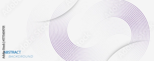 Fototapeta Abstract white background with blue circle rings. Digital future technology concept. vector illustration