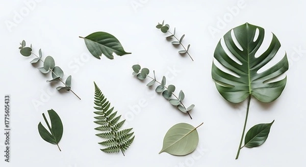 Fototapeta 🌿 Green laurel wreath vector illustration isolated on white, a natural plant decoration icon of leaves and branches