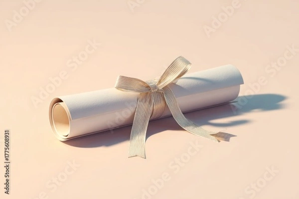 Fototapeta Graduation diploma with ribbon