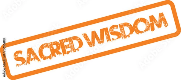 Obraz Sacred wisdom rubber stamp symbolizing spiritual enlightenment and profound understanding guidance