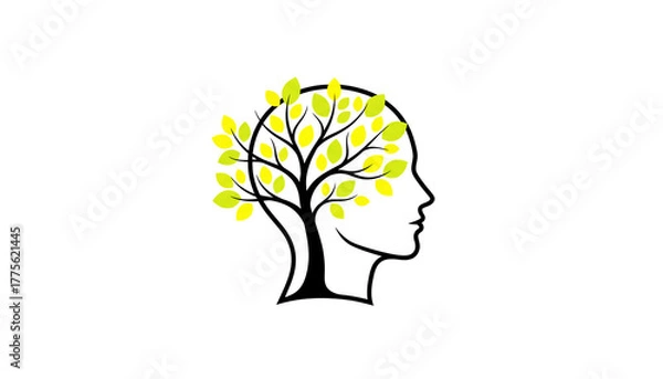 Fototapeta Symbol of human mental growth in connection with nature. Ecology concept