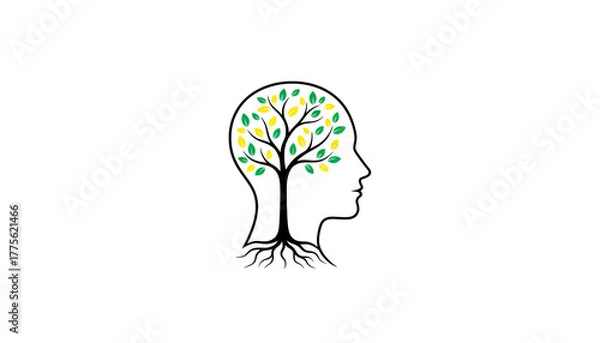 Obraz Symbol of human mental growth in connection with nature. Ecology concept