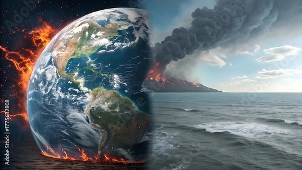 Fototapeta Climate Change and Natural Disasters: A World in Peril