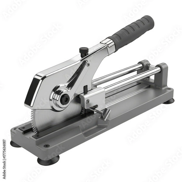 Fototapeta Close up of metal cutter tool on black surface isolated illustration on transparent background