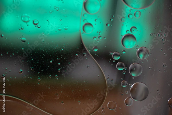 Fototapeta Abstract green liquid bubbles