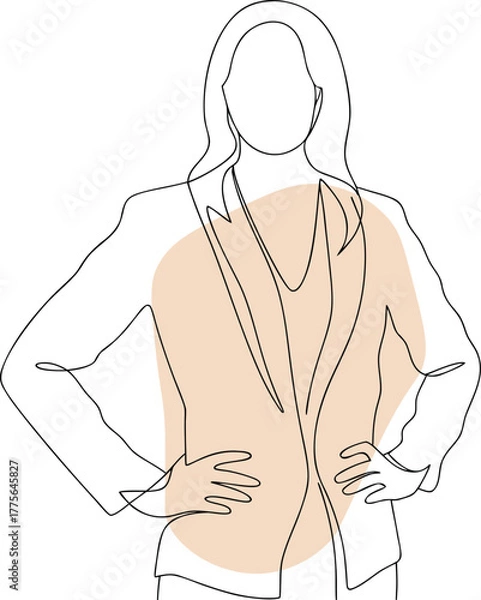 Fototapeta Woman in business attire with hands on hips vector