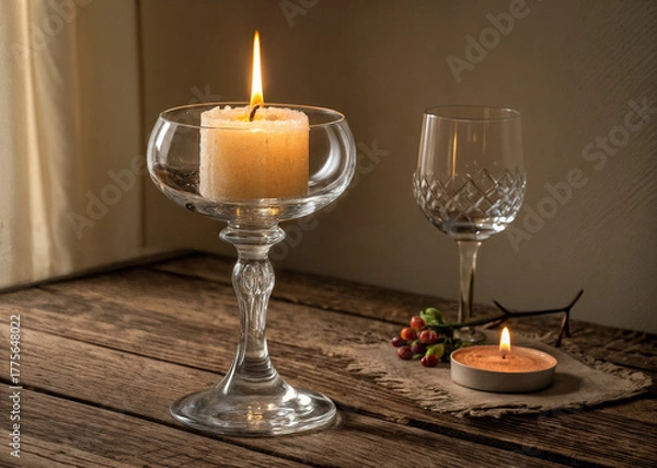 Obraz a candle in a beautiful glass