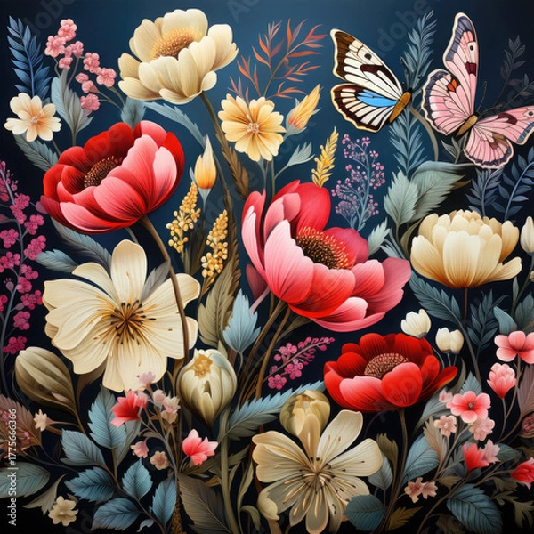 Obraz Seamless Floral Background Art