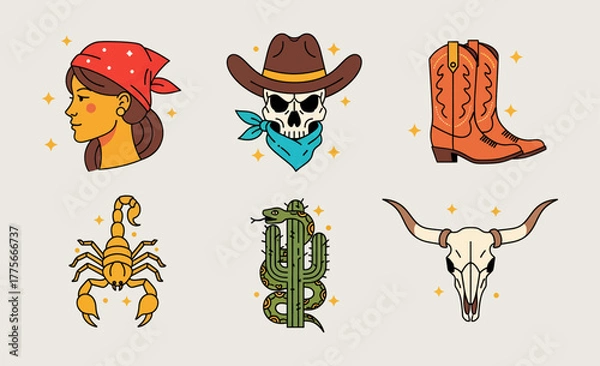 Obraz Western icons collection