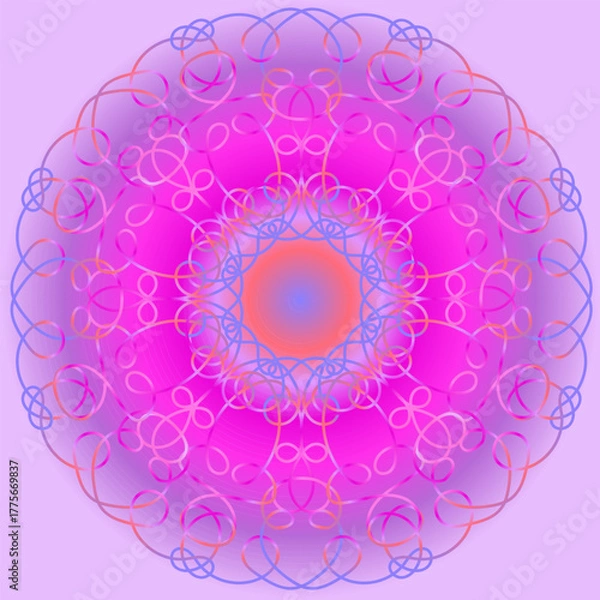 Obraz Beautiful abstract background with a circular pattern in pink and blue