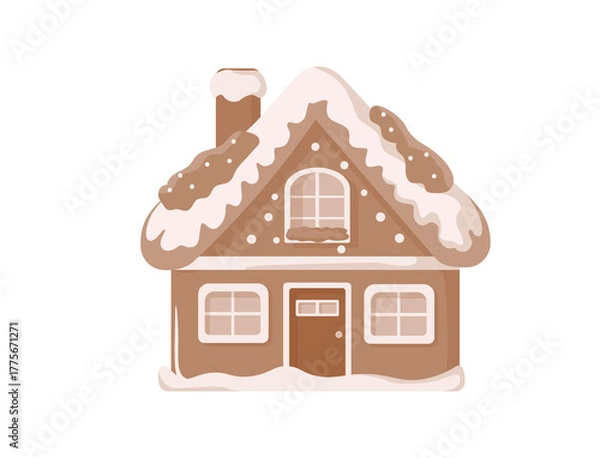 Obraz Christmas gingerbread house isolated on transparent background.