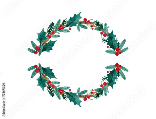 Obraz christmas wreath isolated on transparent background