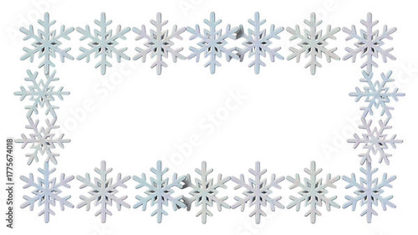 Fototapeta Snowflake frame on transparent background for winter holiday isolated on transparent background