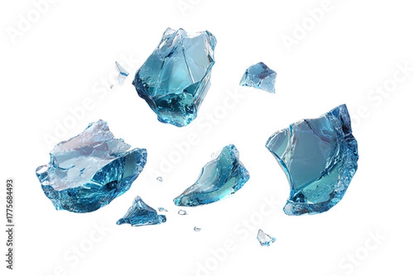 Obraz Shattered ice crystals, translucent and light blue