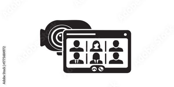 Obraz Video conference call icon vector