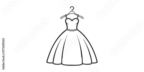 Obraz Wedding dress on hanger icon vector