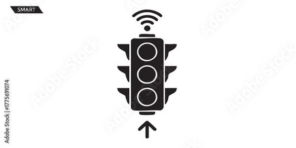 Obraz Smart traffic light icon vector