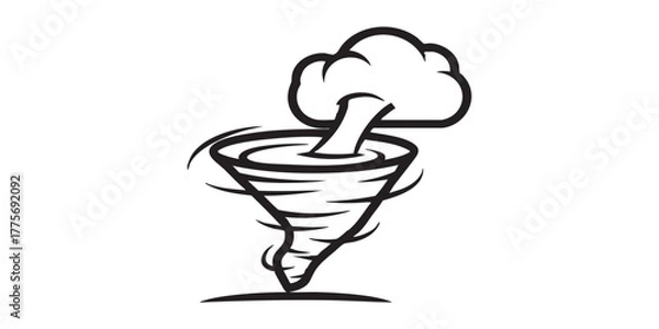 Obraz Tornado funnel icon vector