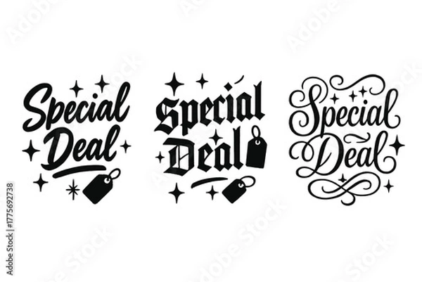 Obraz Special Deal Calligraphy. Special Deal. Create a calligraphy lettering illustration of the phrase: Special