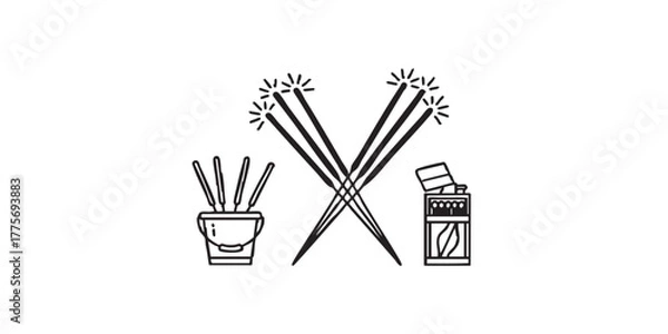 Obraz Wedding sparkler send off supplies icon vector