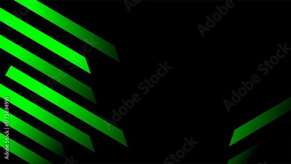 Obraz Green spikes geometric black background