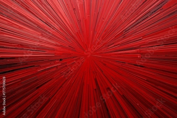 Fototapeta Oil painting with red and black radial lines, rich impasto texture, and dramatic fine art style.