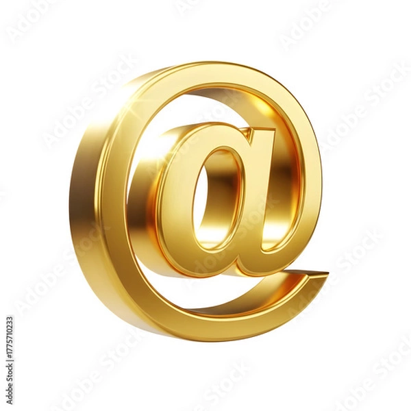 Fototapeta Golden at symbol isolated on transparent background