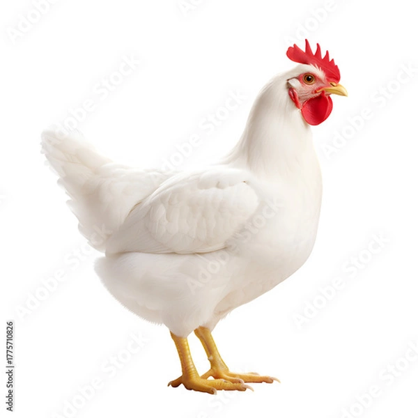 Fototapeta White chicken isolated on transparent background