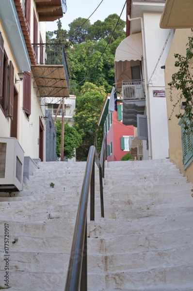 Obraz Traditional stone staircase in old town Nafplio, Peloponnese, Greece