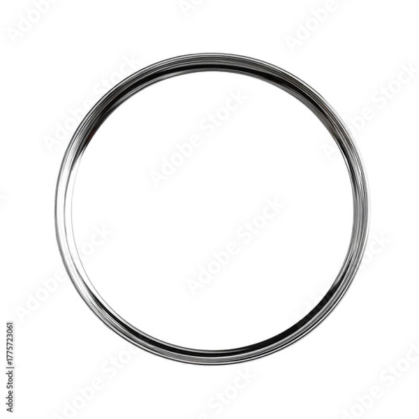 Fototapeta Circular metallic frame, smooth, reflective, and detailed