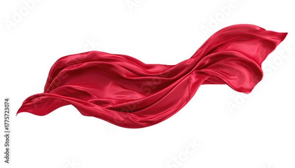 Obraz Scarlet fabric drapes in flowing folds against black backdrop
