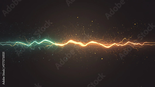 Fototapeta Flowing colorful lightning bolts vertical vector