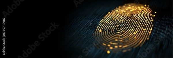 Fototapeta Close up of a fingerprint with a black background