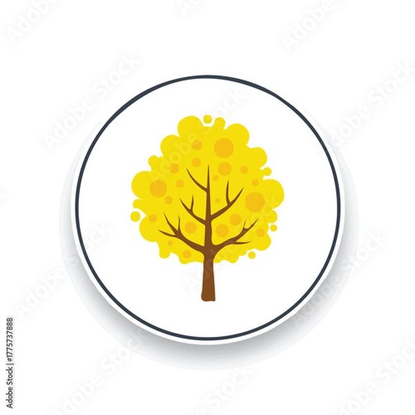 Fototapeta Autumn vector tree icon