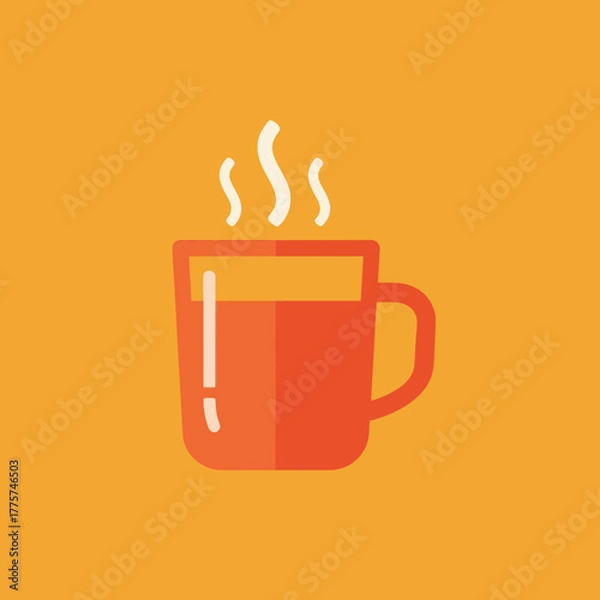 Obraz A stylized mug with steam rising from it.