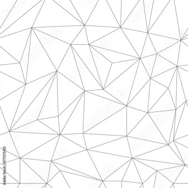 Obraz SEAMLESS POLYGON VECTOR PATTERN. OUTLINE TRIANGLE TRENDY BACKGROUND
