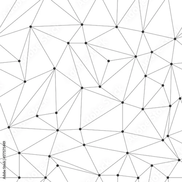 Fototapeta SEAMLESS POLYGON VECTOR PATTERN. OUTLINE TRIANGLE TRENDY BACKGROUND